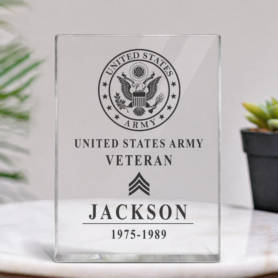 Premium Personalized US Veteran Soldier Art Acrylic Plaque 1104 Gifts For US Veterans, Gifts For Independence Day Veteran Day