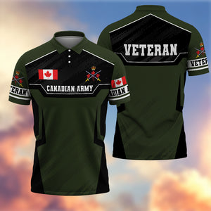 Premium Canadian Veteran Polo Shirt 13032601, Gifts For Canadian Veterans, Gifts For Independence Day, Veterans Day.