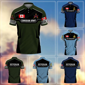 Premium Canadian Veteran Polo Shirt 13032601, Gifts For Canadian Veterans, Gifts For Independence Day, Veterans Day.