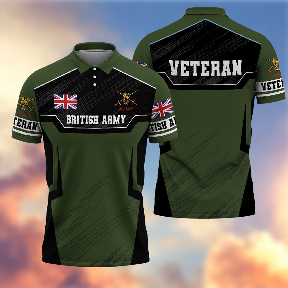 Premium British Veteran Polo Shirt 13032601, Gifts For British Veterans, Gifts For Independence Day, Veterans Day