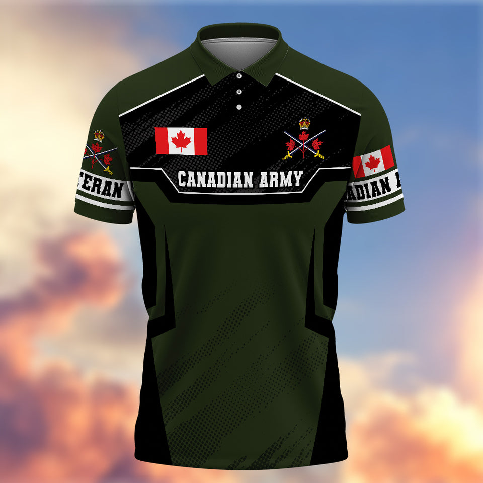 Premium Canadian Veteran Polo Shirt 13032601, Gifts For Canadian Veterans, Gifts For Independence Day, Veterans Day.