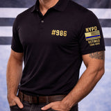 Premium Personalized Retired Blue Thin Line Police Polo Shirt 020401, Gifts For Officers Gifts For Police Man