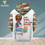 PERSONALIZED JUST A GIRL WHO LOVES BOOK HOODIE/ LEGGING 3D PRINTED 22FEB-LN09