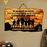 Personalized Canadian Soldier/Veterans Wood Sign Printed 22APR-HC06