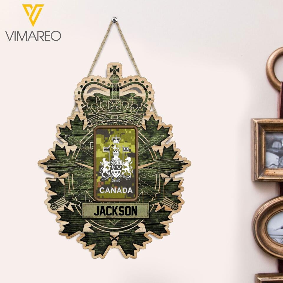 Personalized Canadian Soldier Wood Sign Printed 22APR-HQ06