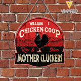 PERSONALIZED CHICKEN COOP RISE AND SHINE MOTHER CLUCKERS WOOD SIGN QTVQ1304