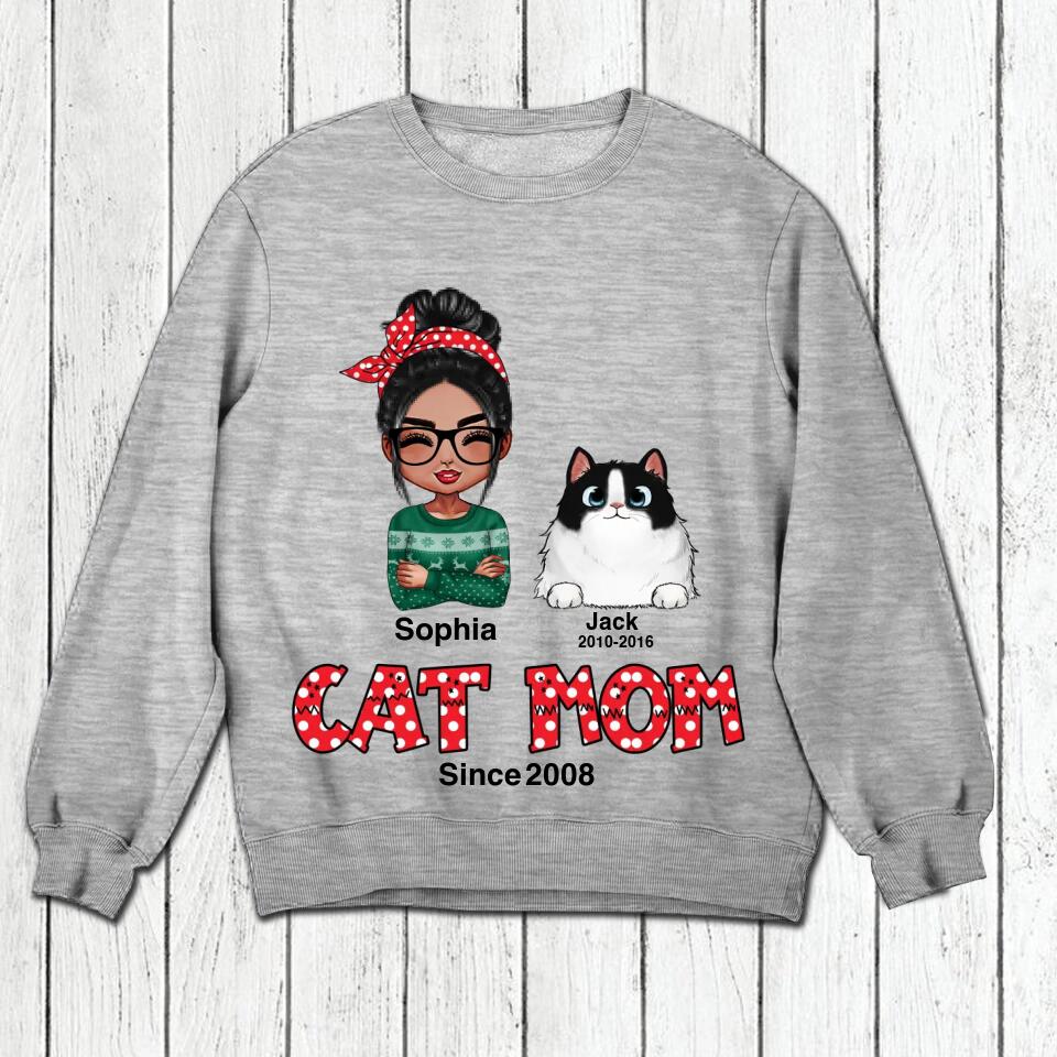 Personalized Cat Mom Shirt Printed 22NOV-HQ29