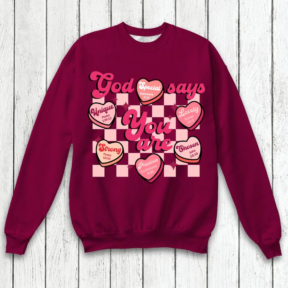 Personalized God Says You Are Sweat Shirt Printed QTVD3101