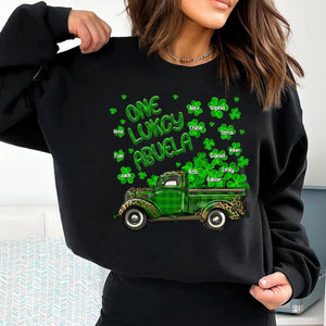Personalized One Lucky Grandma Sweatshirt Or Tshirt Printed QTDT0302