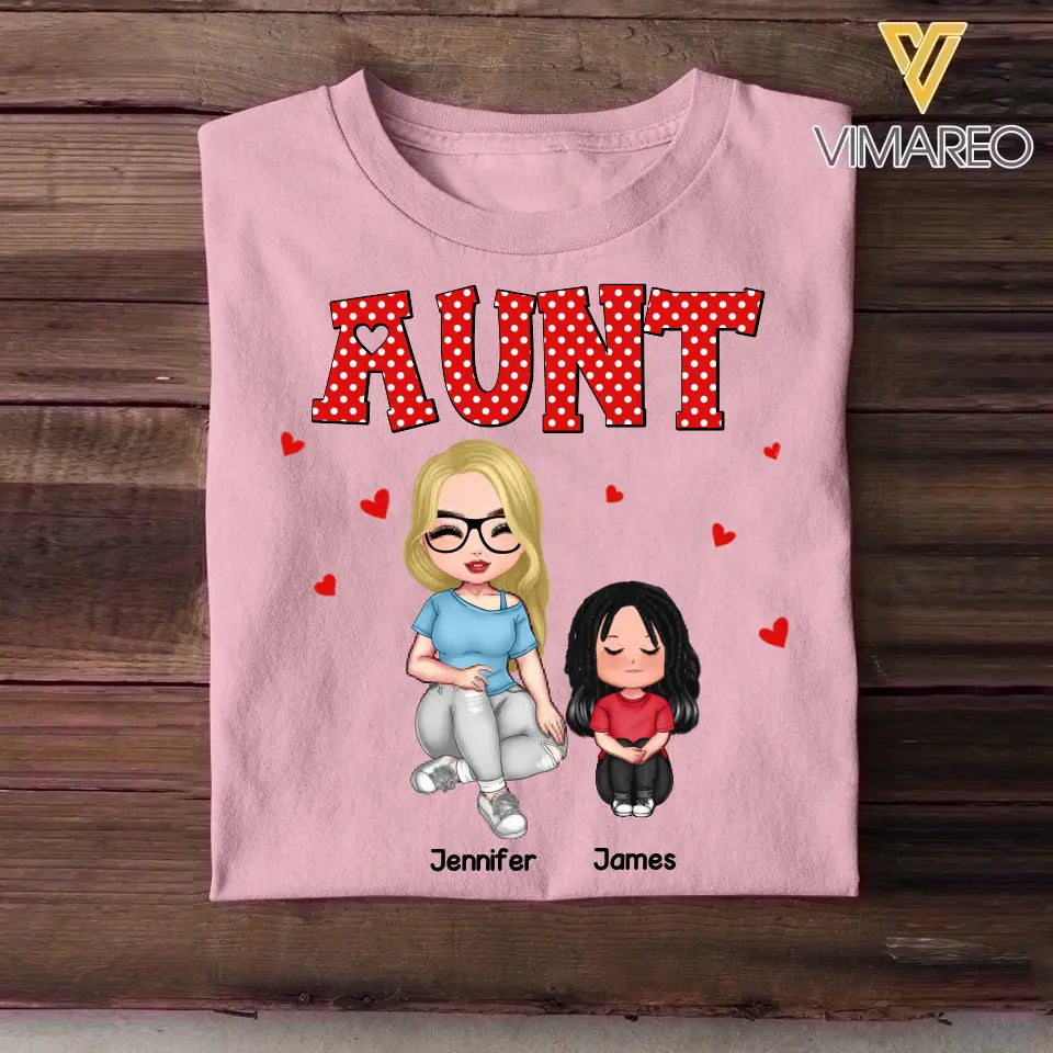 Personalized Aunt Kid Heart  Tshirt Hoodie Or Sweatshirt Printed 22NOV-DT08