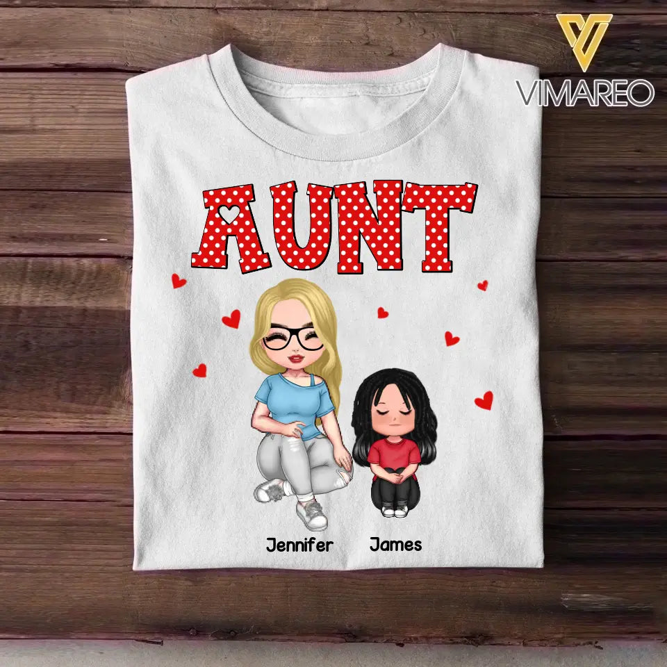 Personalized Aunt Kid Heart  Tshirt Hoodie Or Sweatshirt Printed 22NOV-DT08