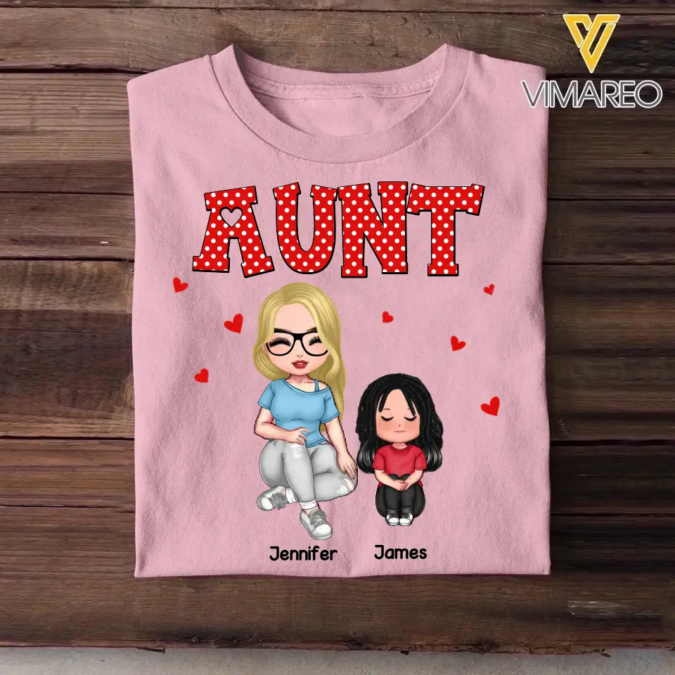 Personalized Aunt Kid Heart  Tshirt Hoodie Or Sweatshirt Printed 22NOV-DT08
