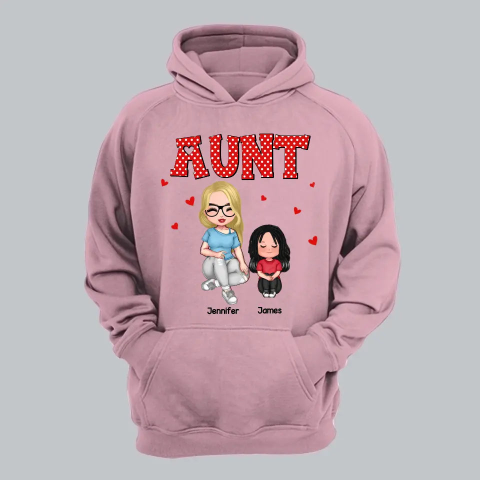 Personalized Aunt Kid Heart  Tshirt Hoodie Or Sweatshirt Printed 22NOV-DT08