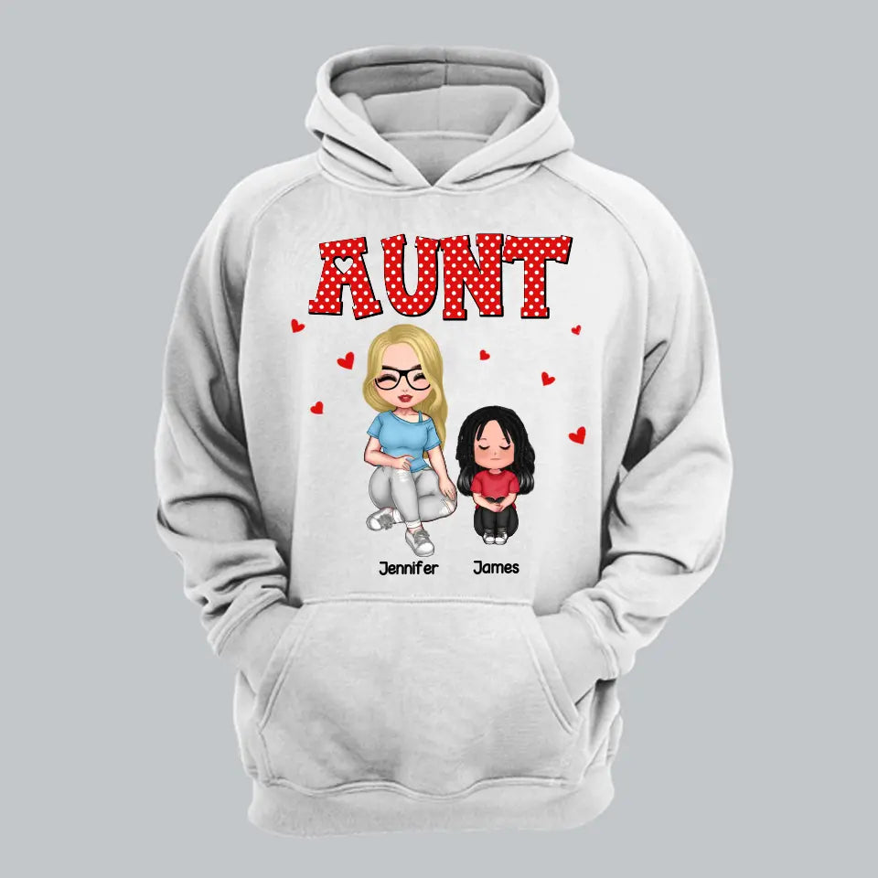Personalized Aunt Kid Heart  Tshirt Hoodie Or Sweatshirt Printed 22NOV-DT08