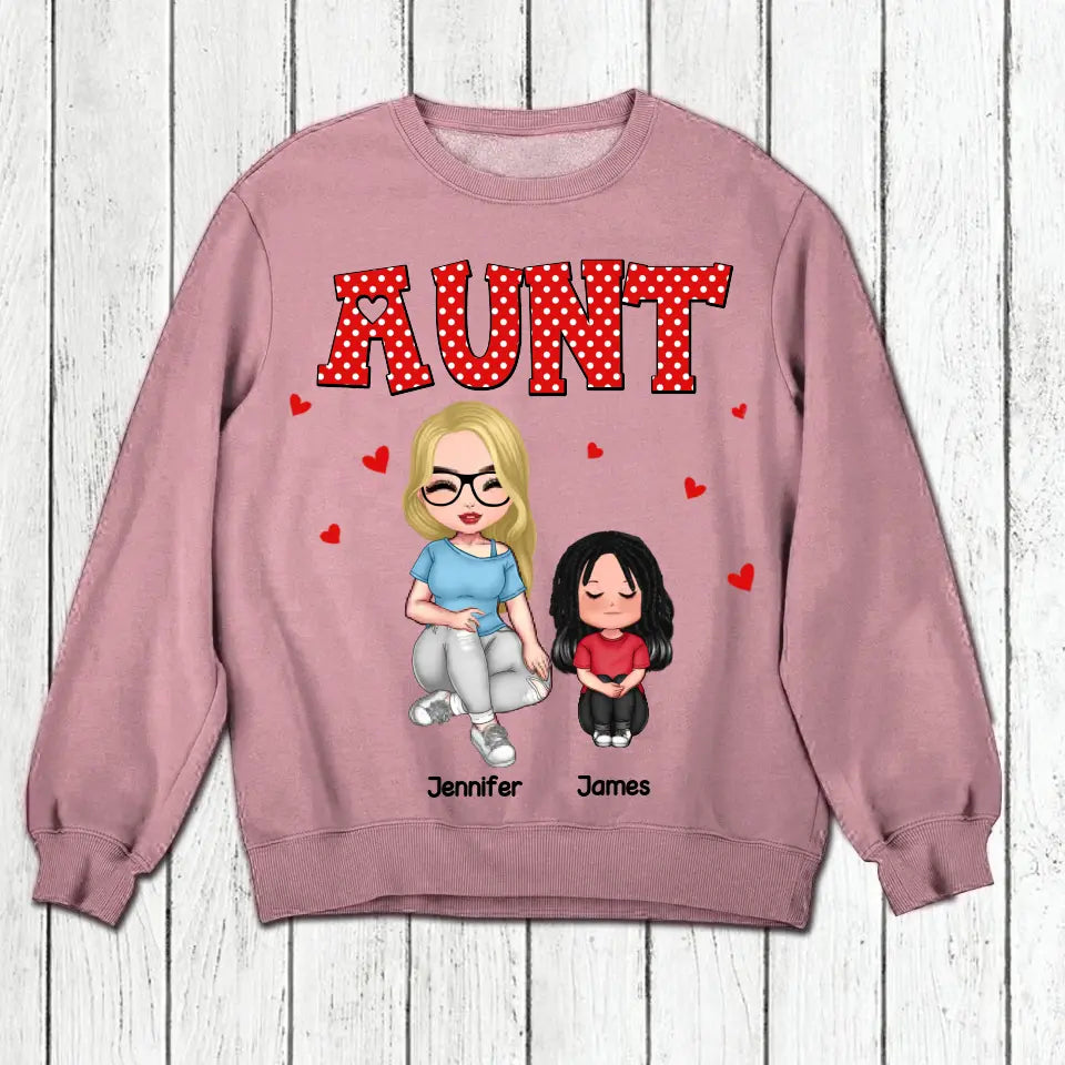 Personalized Aunt Kid Heart  Tshirt Hoodie Or Sweatshirt Printed 22NOV-DT08