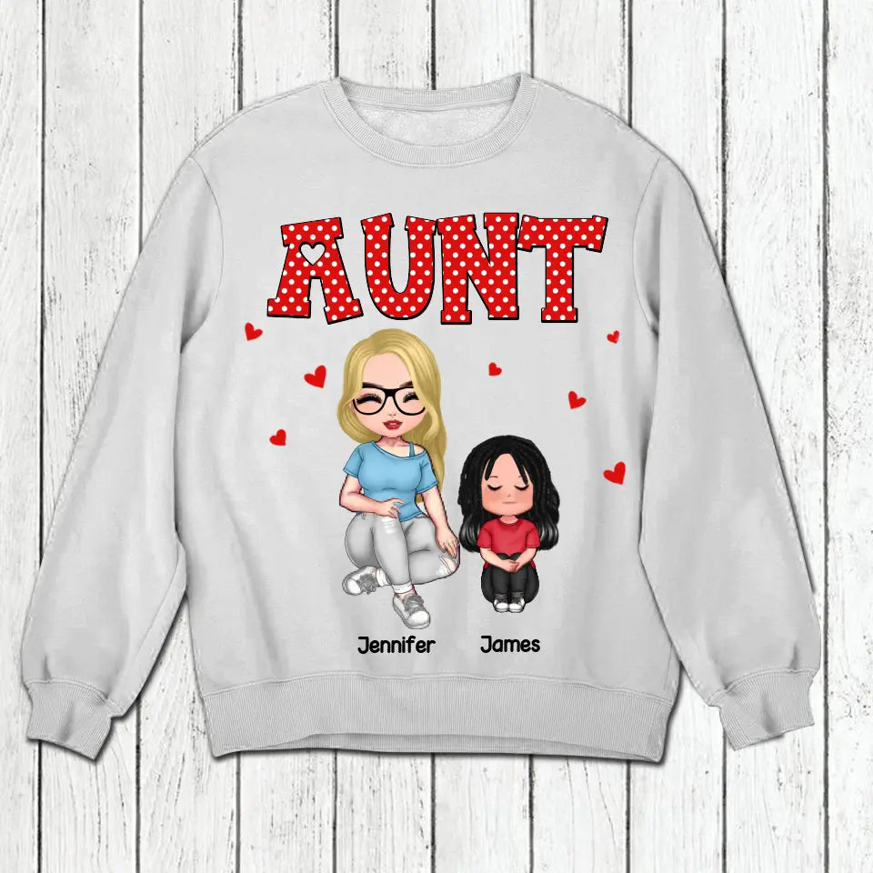 Personalized Aunt Kid Heart  Tshirt Hoodie Or Sweatshirt Printed 22NOV-DT08