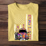 Personalized Bug Lady Hippie Girl Colorful Flag TShirt Printed QTTB1906