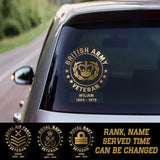 Personalized British Veterans Soldier Car Decal Printed QTPN1907