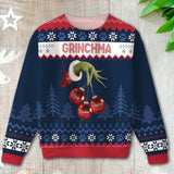 Personalized Grinchma & Kid Names Christmas Ugly Sweater Printed QTPN670