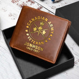Personalized Canadian Military Branch Leather Wallet QTKH745
