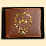 Personalized Canadian Military Branch Leather Wallet QTKH745