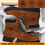 Personalized Canadian Army Air Force & Navy Rank Custom Name Leather Boots Printed KVH23752