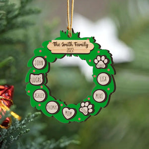 Personalized Family Christmas Wooden Ornament 2 Layer Printed HTHVQ23755