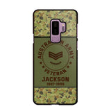 Personalized Australian Army Air Force Navy Rank & Custom Name Phone Case Printed KVH23759