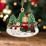 Personalized Dog Mom Custom Name Wooden Ornament Printed LDMVQ23774