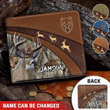 Personalized Deer Hunting Camouflage Leather Wallet 3D Print QTPN820