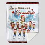 Personalized Life Is Better With Grandkids Sherpa or Fleece Blanket Printed HTHHN23832