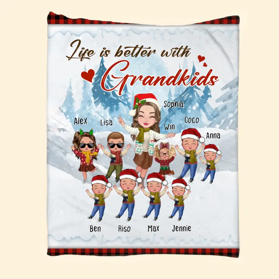 Personalized Life Is Better With Grandkids Sherpa or Fleece Blanket Printed HTHHN23832