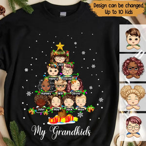 Personalized My Grandkids Child Christmas Tree Xmas Gift Sweatshirt Printed HTHVQ23872