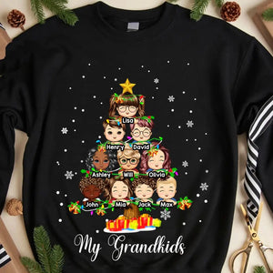 Personalized My Grandkids Child Christmas Tree Xmas Gift Sweatshirt Printed HTHVQ23872