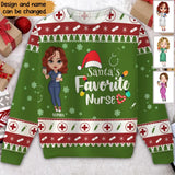 Personalized Nurse Favorite Santa Ugly Sweater Printed HTHVQ23888