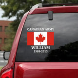 Personalized Canadian Army Air Force Navy Flag Decal Printed KVH23891