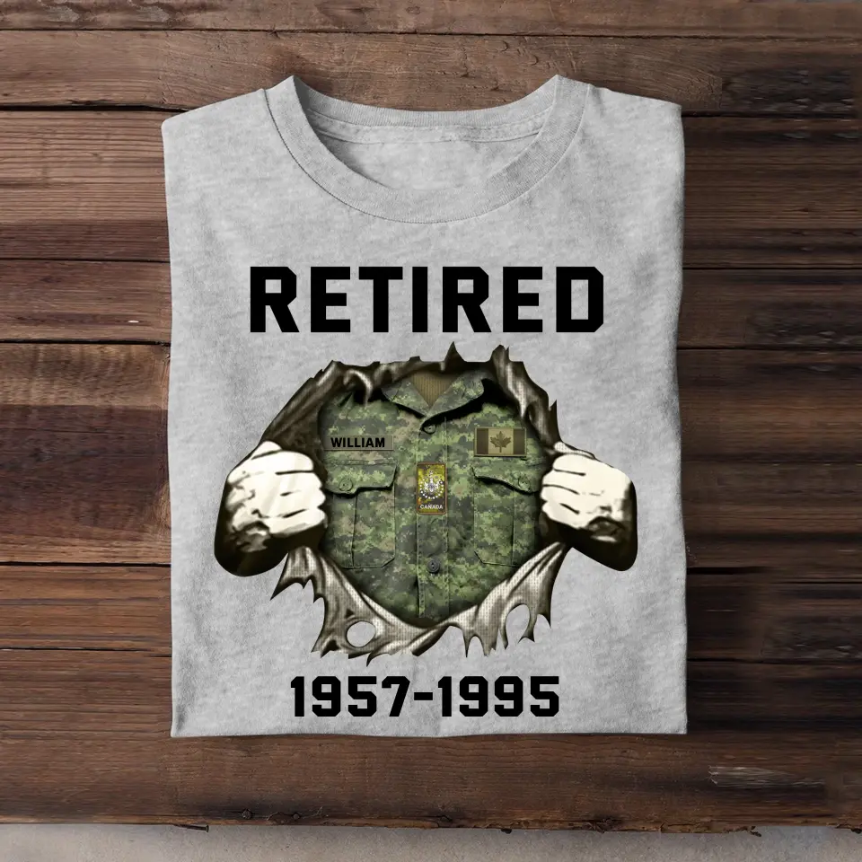 Personalized Retired Canadian Rank Camo T-shirt Printed KVH23928