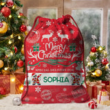 Personalized Merry Christmas Special Delivery For Drawstring Santa Sacks Bag Printed HTHKVH23970