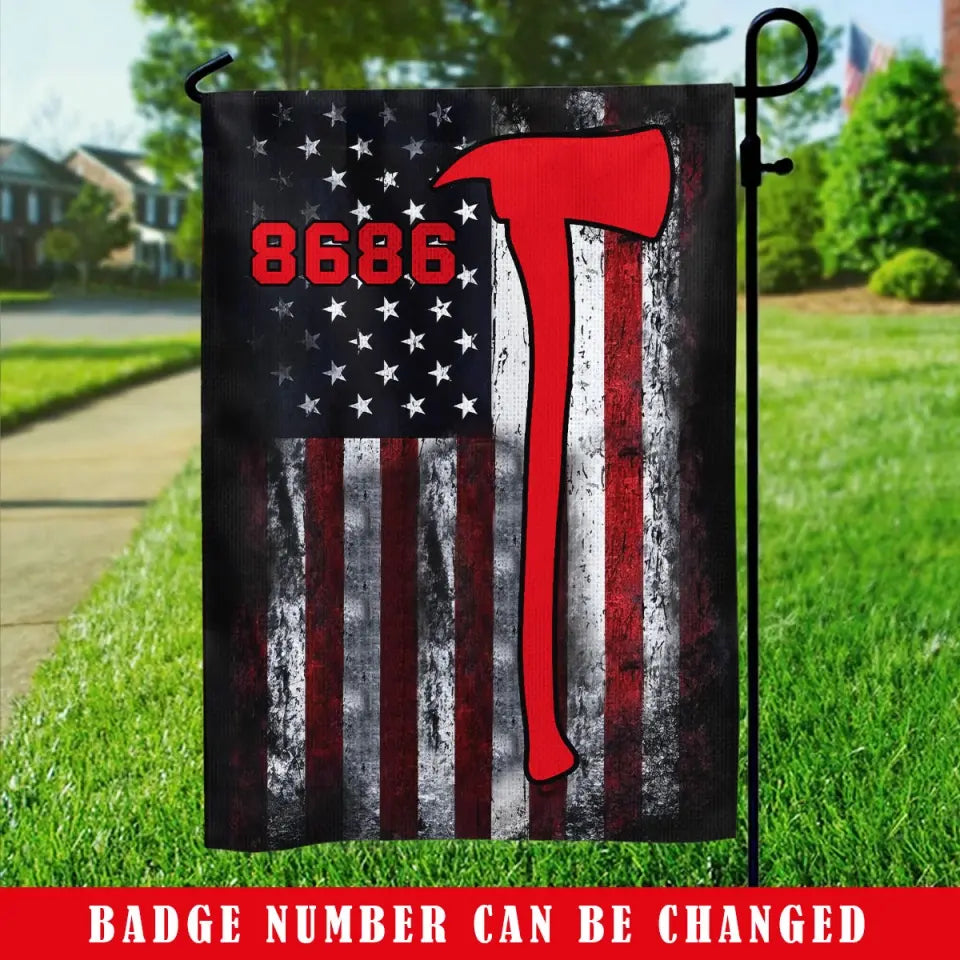 Personalized US Firefighter Garden Flag Printed KVH23975