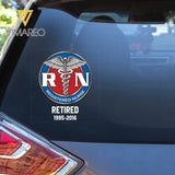Personalized Retired Nurse Logo Decal Printed KH987