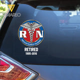 Personalized Retired Nurse Logo Decal Printed KH987