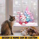 Personalized Pink Snowman Custom Name Window Decal Printed NTMTHN23990