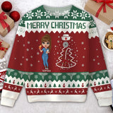 Personalized Nurse Merry Christmas Ugly Sweater Printed HTHVQ231012