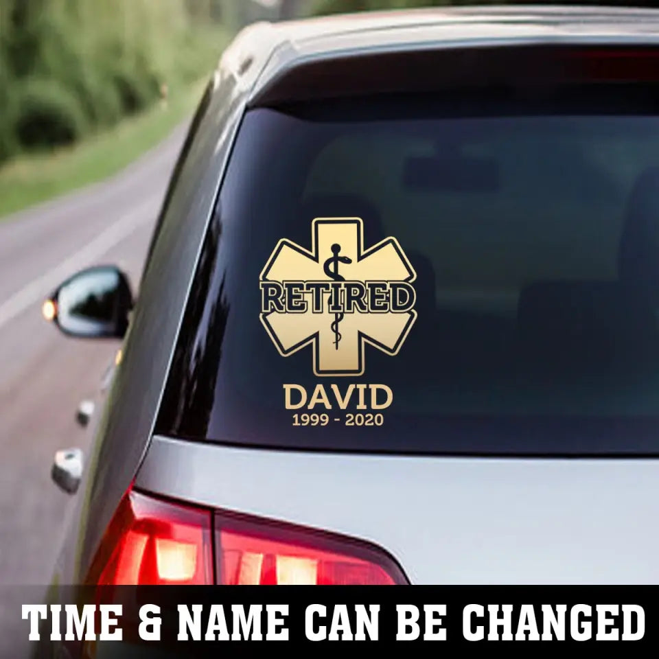 Personalized Retired Paramedic Custom Name Decal Printed QTVA231079