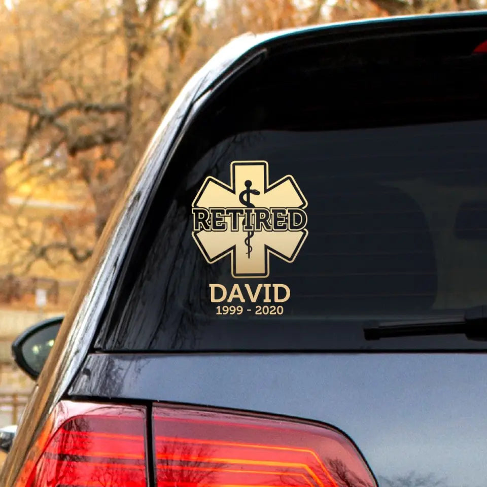 Personalized Retired Paramedic Custom Name Decal Printed QTVA231079