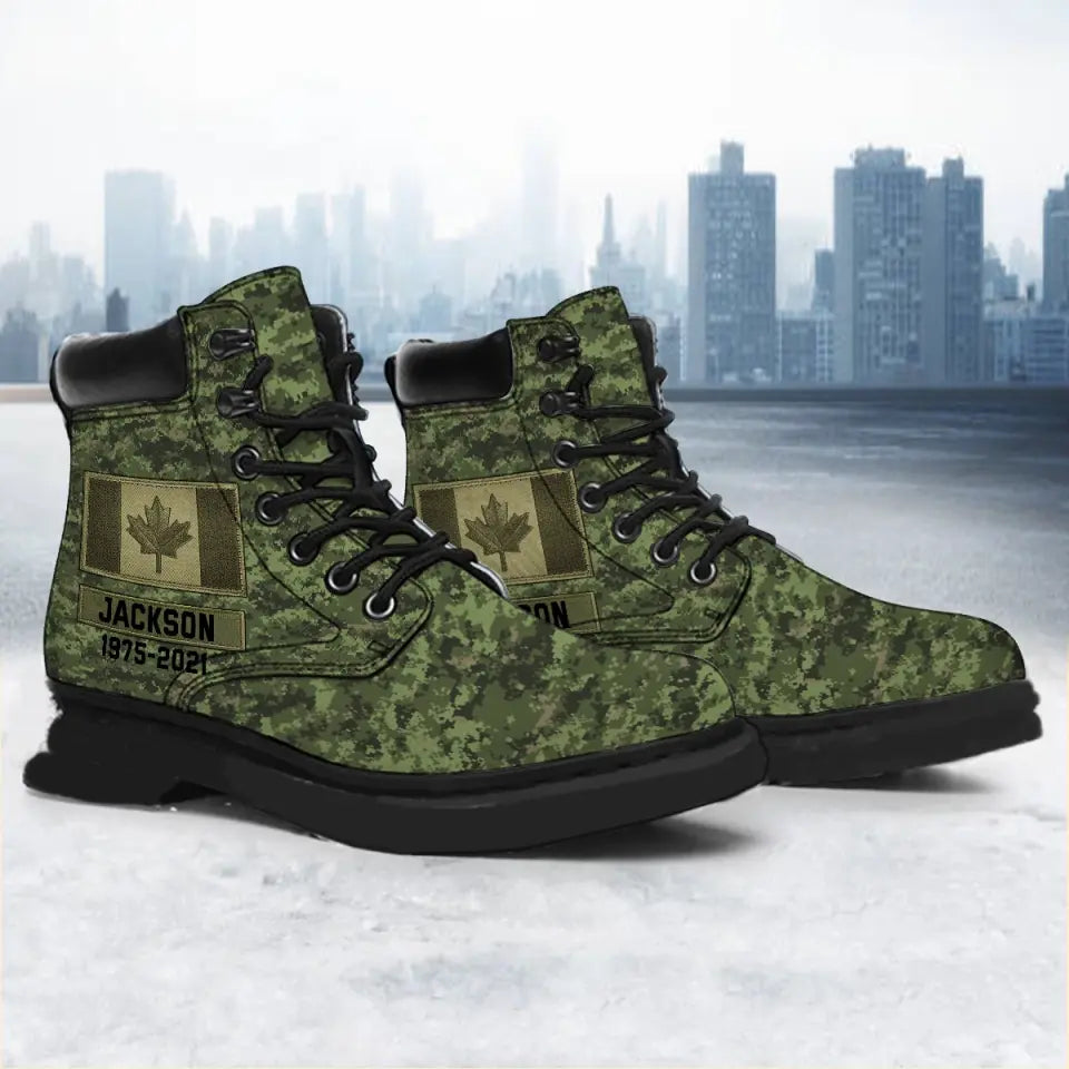 Personalized Canadian Armed Force Leather Boots Printed 231112KVH