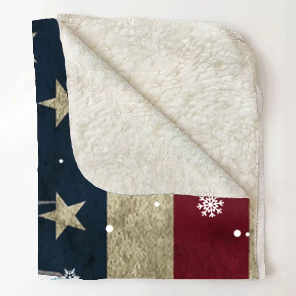 Personalized Jeep Girl Snowman Flag Sherpa or Fleece Blanket Printed MTVQ231311