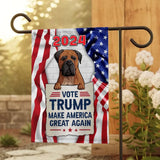 Personalized US Flag Dog Lovers Gift Vote Trump 2024 Garden Flag Printed LVA1353