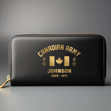 Personalized Canadian Army Rank Custom Name Leather Wallet KVH231387