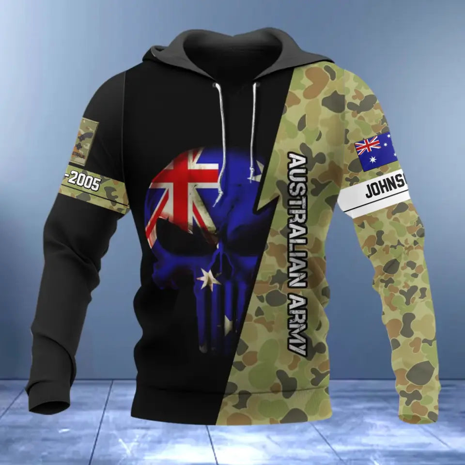 Personalized Australian Armed Forces Rank Camo Hoodie 3D Printed 231388AHVQ
